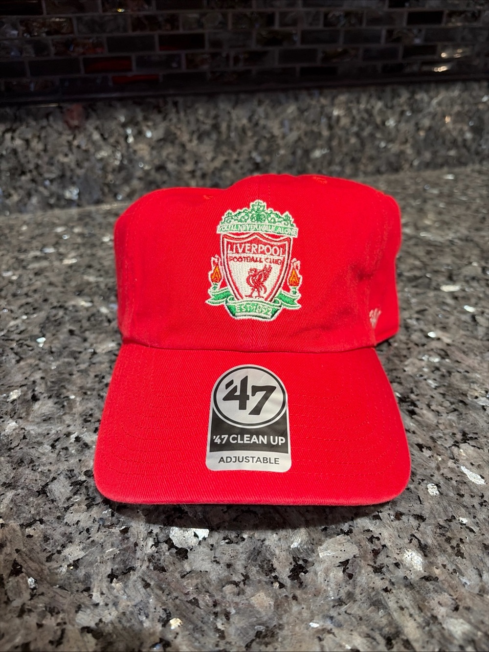 Liverpool FC 47 Brand Hat Cap Strap Back One Size Soccer Football NEW Red